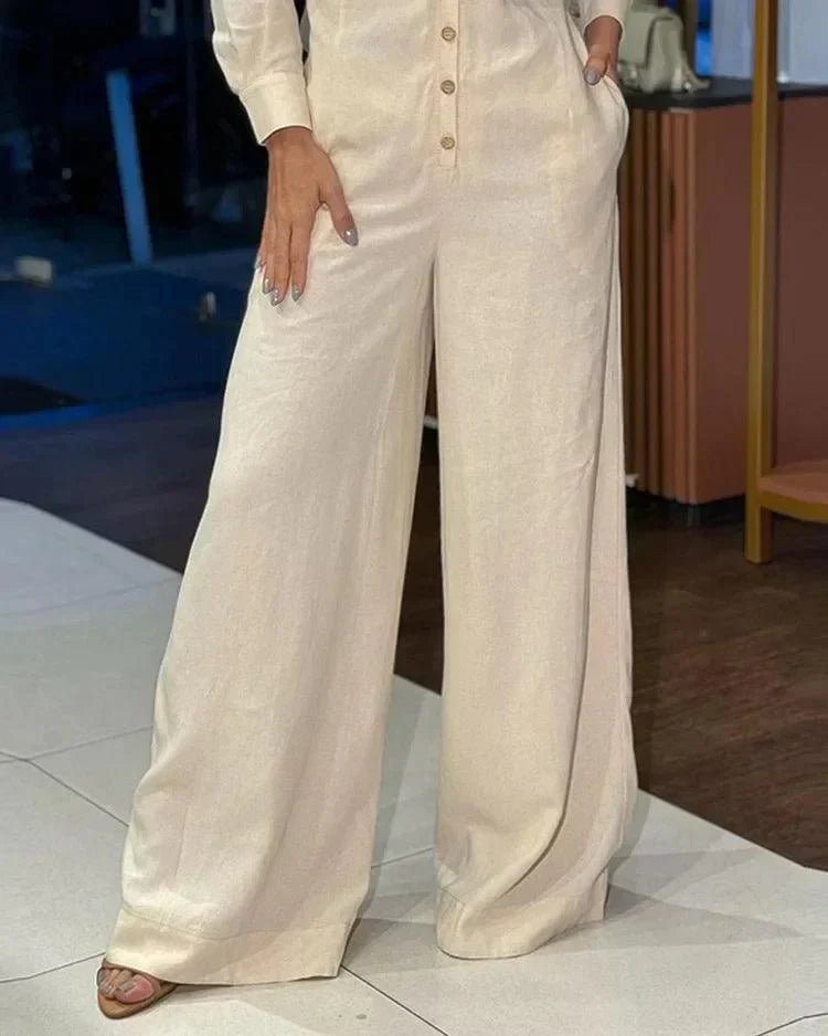 Salopette Femme à manches longues et jambes larges - Amy