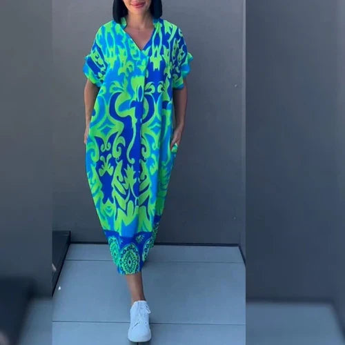 Robe Kaftan Midi d'Été pour Femmes - Eliza