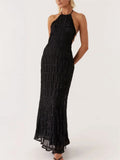 Robe Maxi Femme | Col Halter & Dos Nu