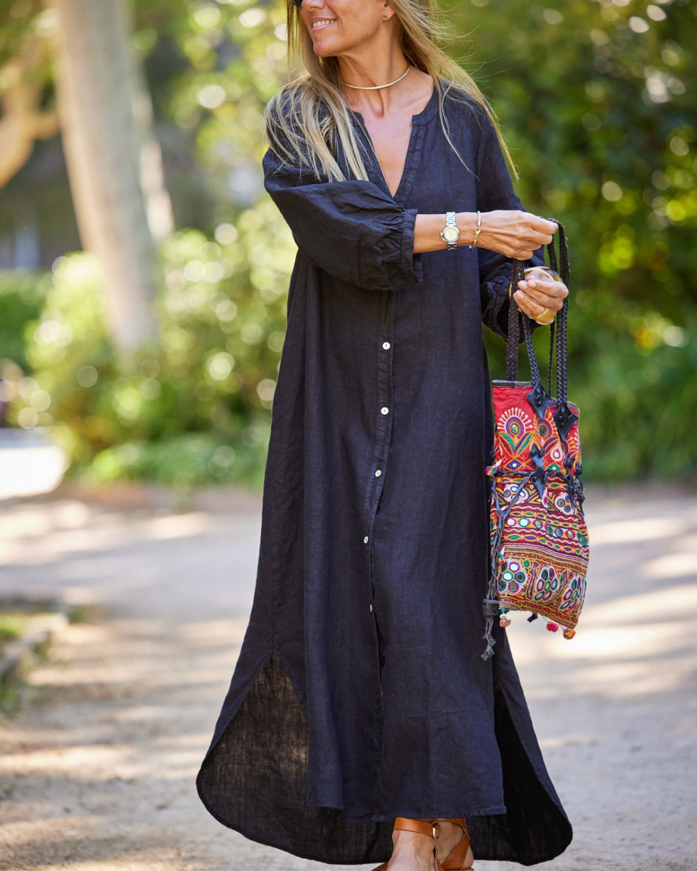 Robe maxi d'été pour femmes à manches longues - Lovely