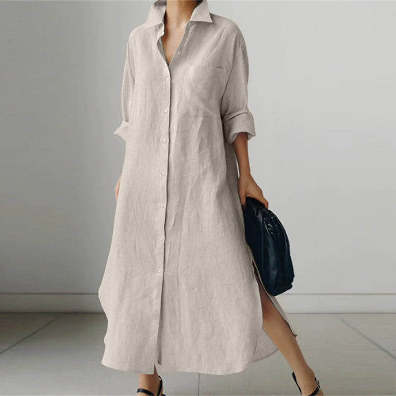 Robe polo midi femme avec fermeture à boutons - Kore