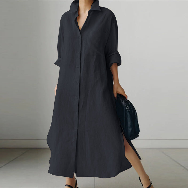Robe polo midi femme avec fermeture à boutons - Kore