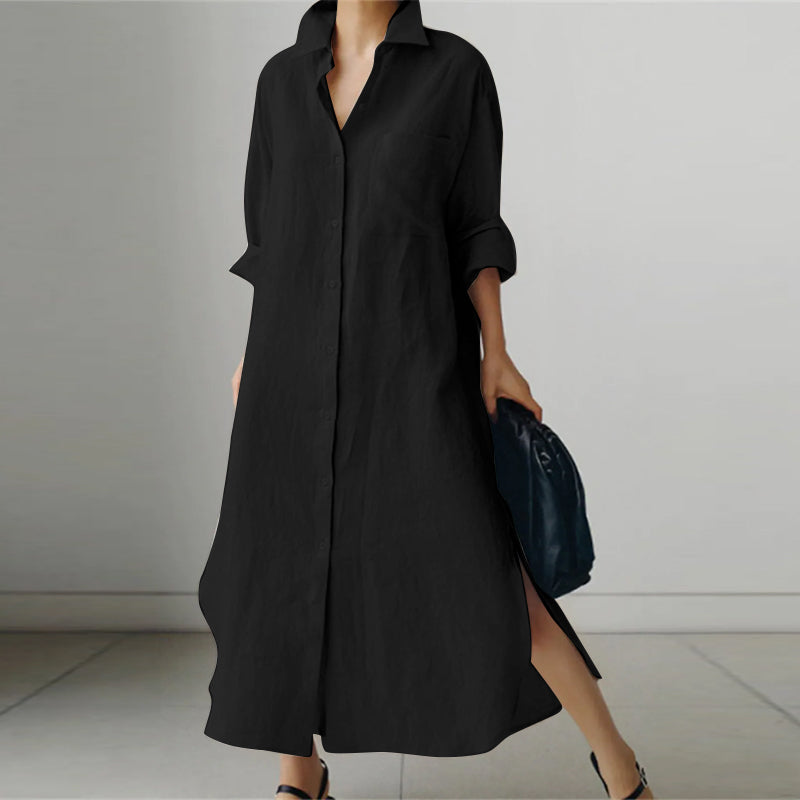 Robe polo midi femme avec fermeture à boutons - Kore