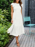 Robe midi d'été pour femmes avec manches papillon - Joline