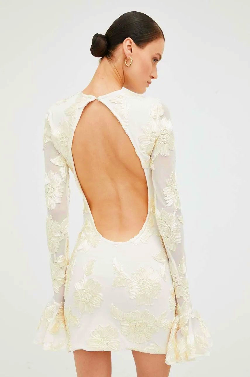 Robe Mini d'Été pour Femmes avec Broderie Florale - Isabella