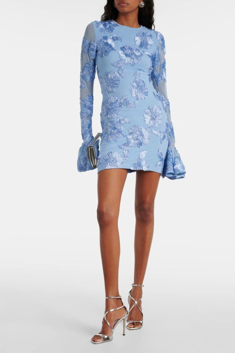 Robe Mini d'Été pour Femmes avec Broderie Florale - Isabella