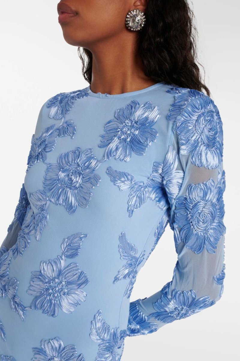 Robe Mini d'Été pour Femmes avec Broderie Florale - Isabella