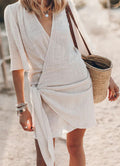 Robe d'été mini femme avec enroulement noué - Kayla