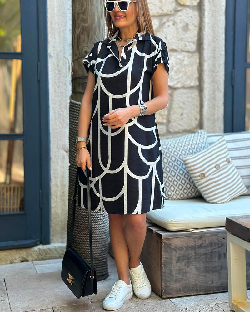 Robe Mini d'Été Décontractée à Col V pour Femmes - Lisa