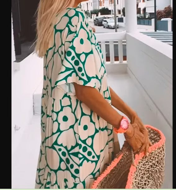 Robe Maxi d'été à décolleté en V pour femmes - Rosalie
