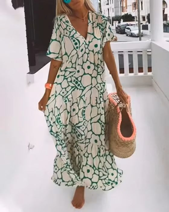 Robe Maxi d'été à décolleté en V pour femmes - Rosalie