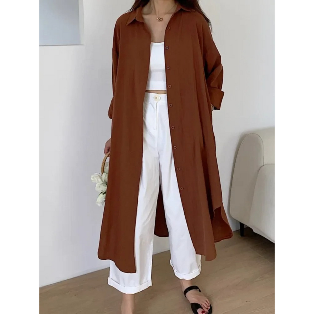 Robe Blouse Midi Vintage Femme - Diana