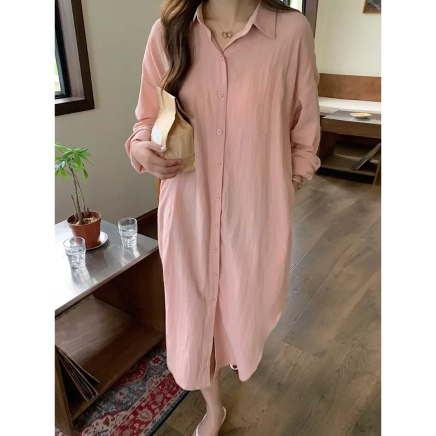 Robe Blouse Midi Vintage Femme - Diana