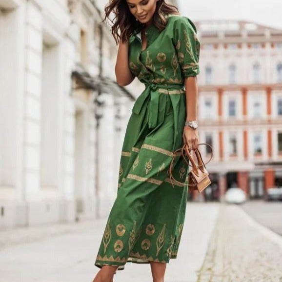Robe d'été Midi style Vintage pour femmes - Ivoire