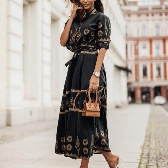 Robe d'été Midi style Vintage pour femmes - Ivoire