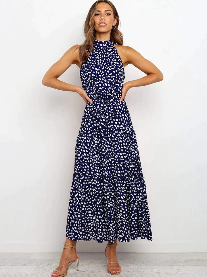 Robe d'été à pois pour femmes Halter Slim Fit - Emma