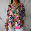 Blouse Femme avec Motif Floral et Manches Longues