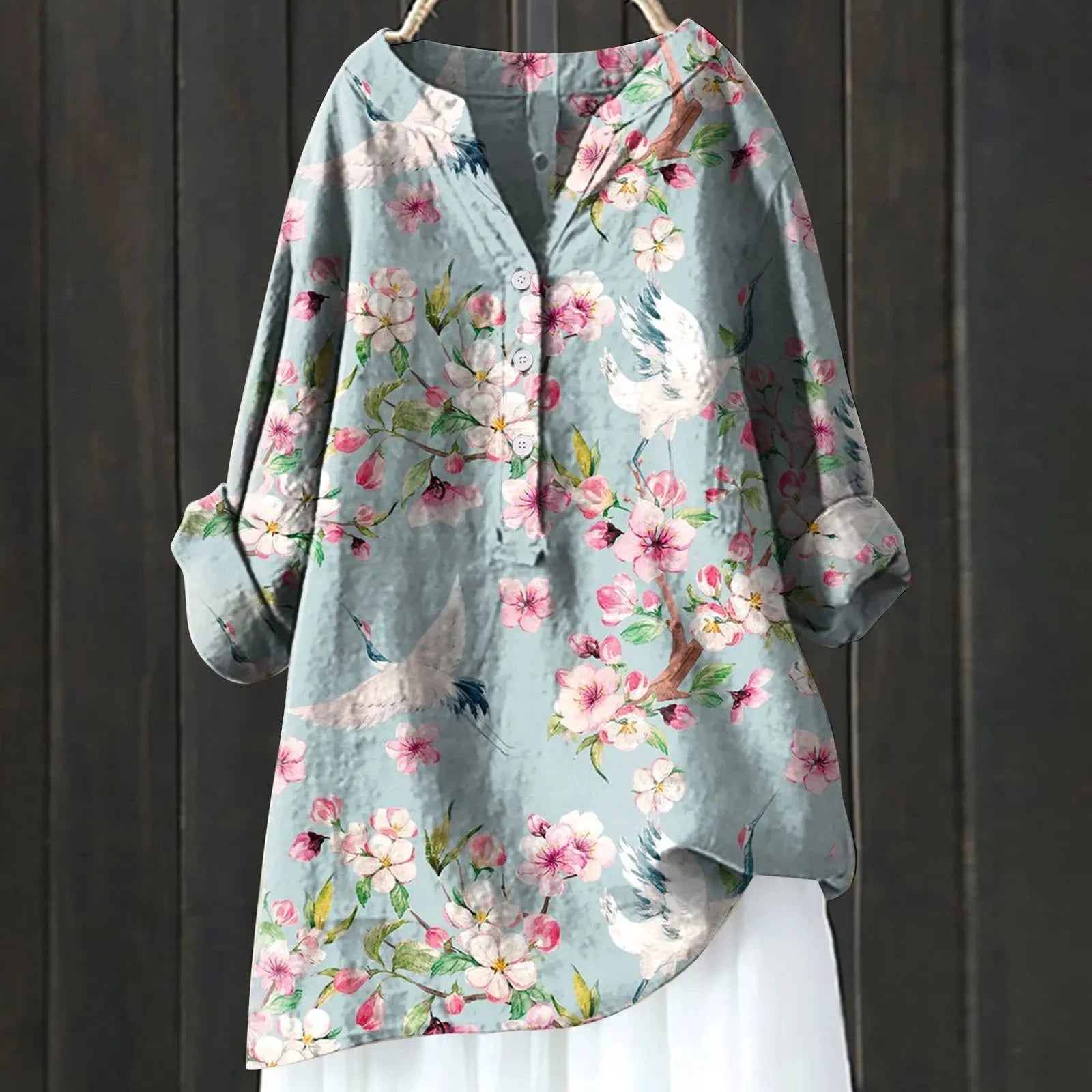 Blouse Femme avec Imprimé Floral et Col en V