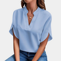 Blouse Femme à Manches Courtes et Col en V