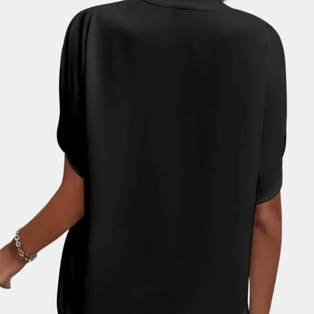 Blouse Femme à Manches Courtes et Col en V