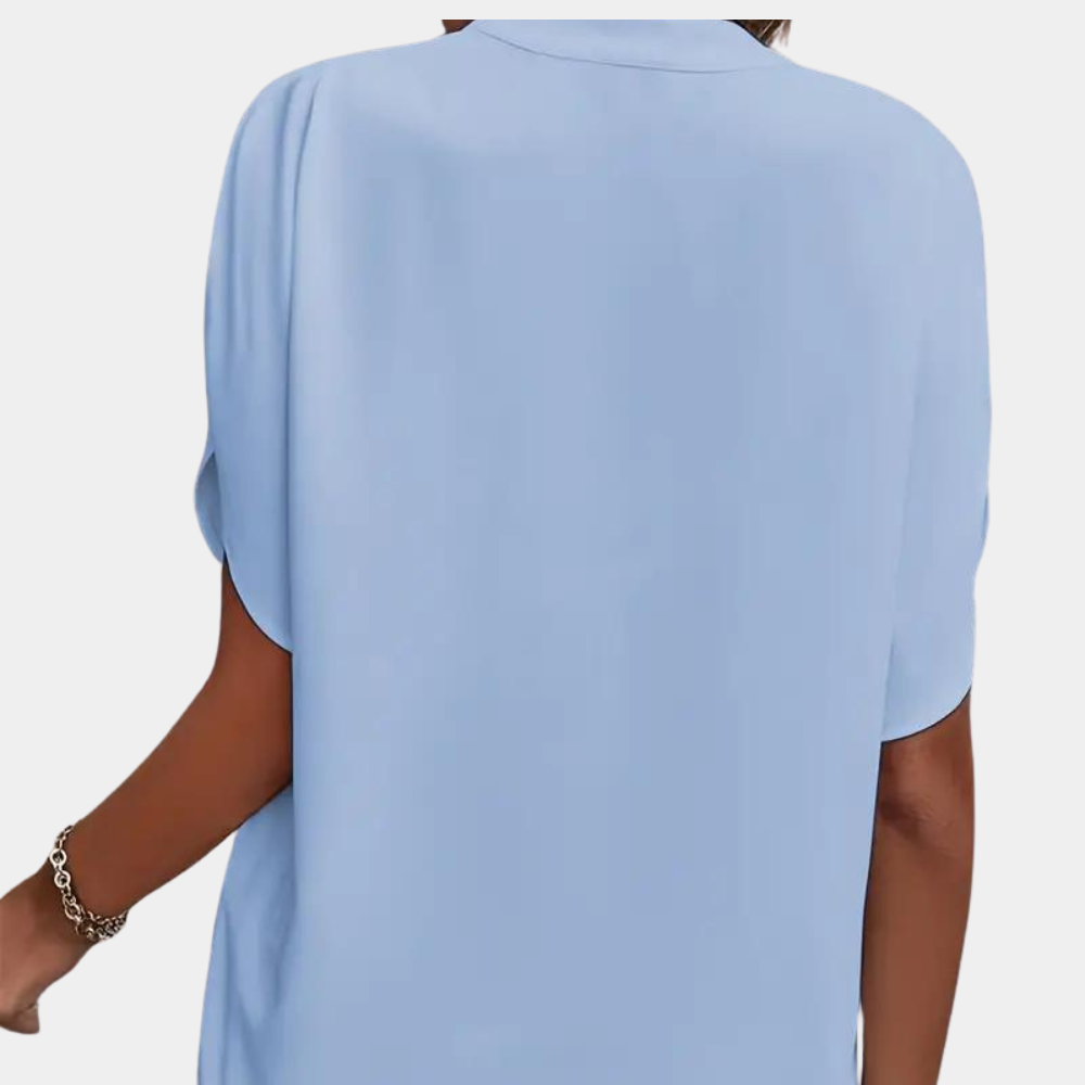 Blouse Femme à Manches Courtes et Col en V