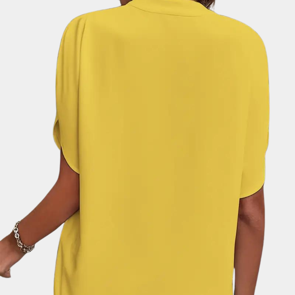 Blouse Femme à Manches Courtes et Col en V
