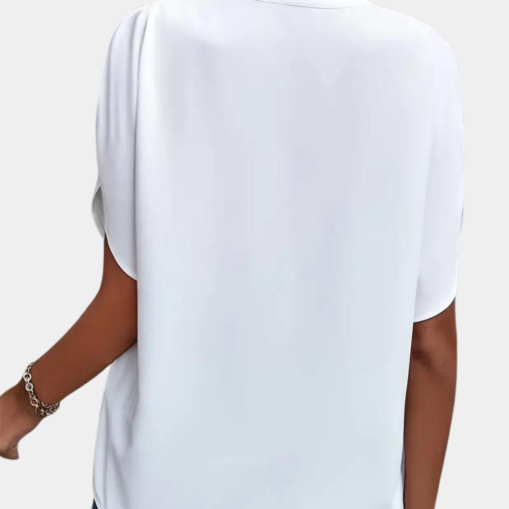 Blouse Femme à Manches Courtes et Col en V
