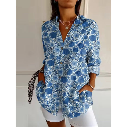 Blouse Femme à Manches Longues et Imprimé Floral