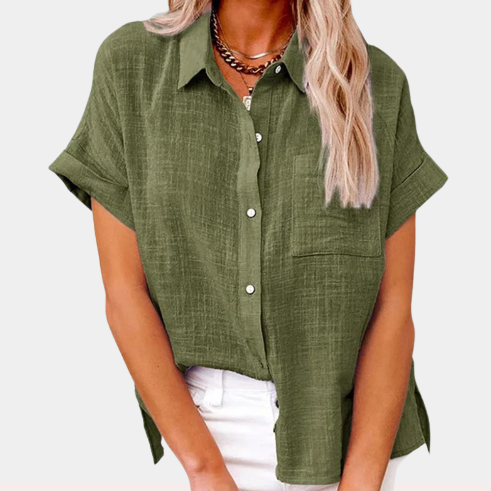 Blouse Femme Légère à Manches Courtes