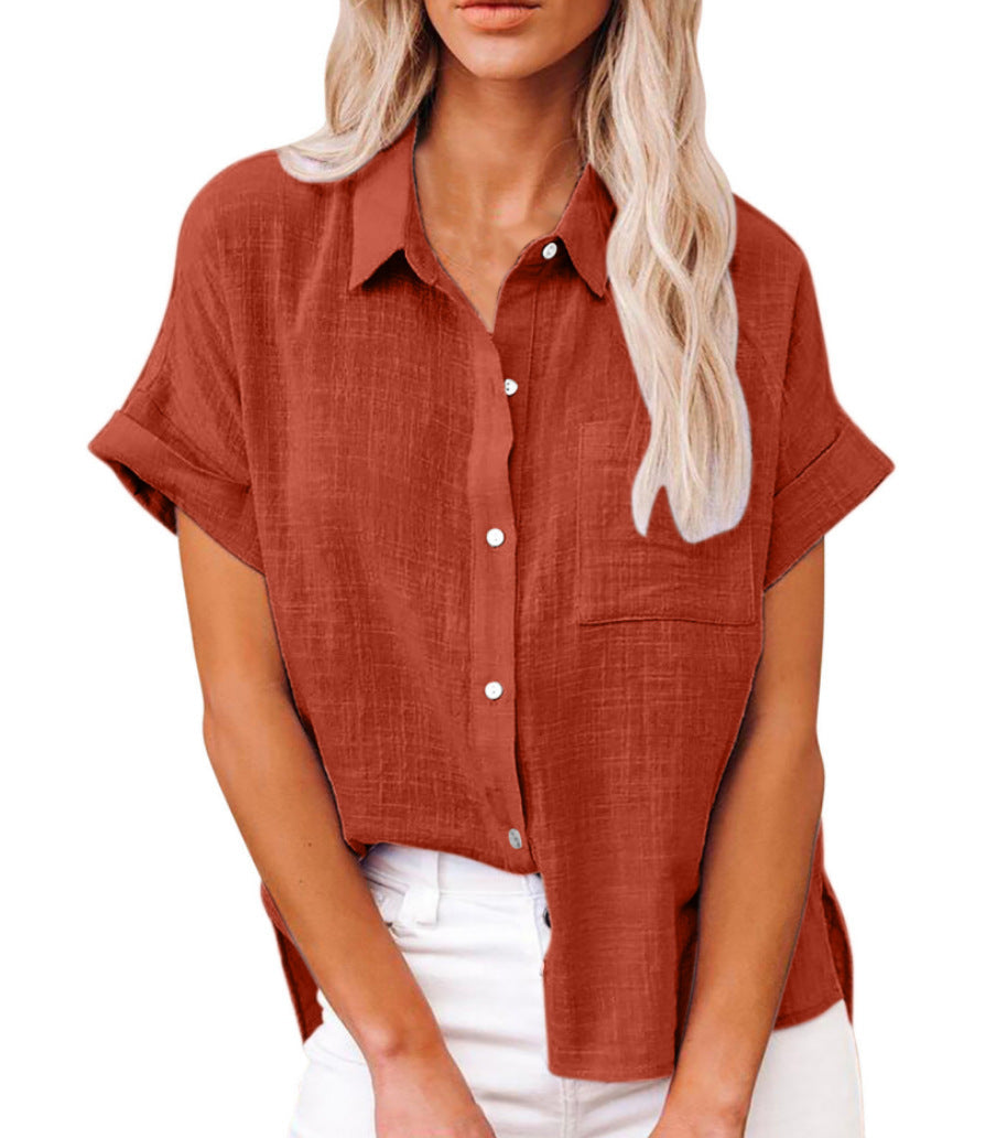 Blouse Femme Légère à Manches Courtes