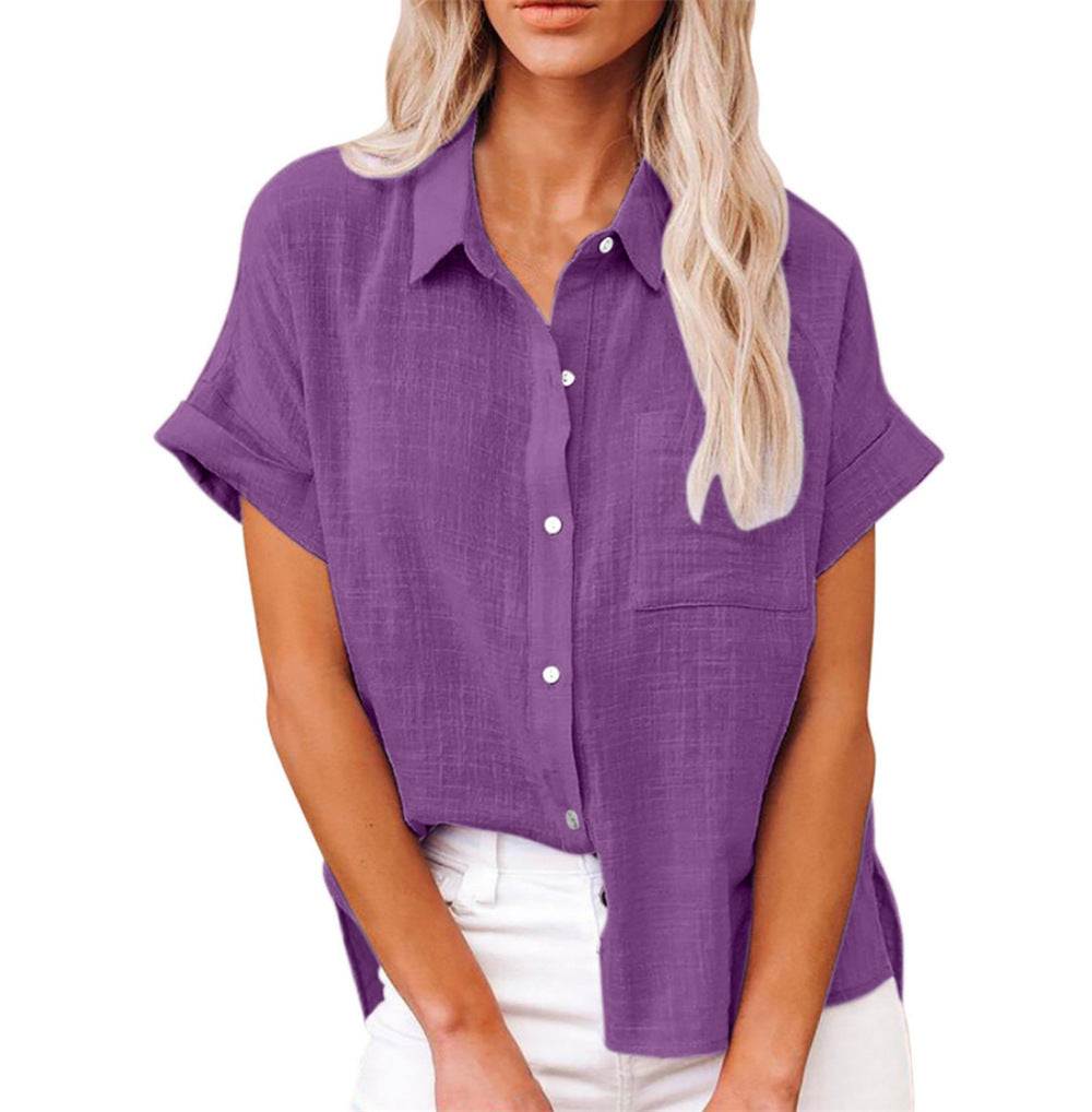 Blouse Femme Légère à Manches Courtes