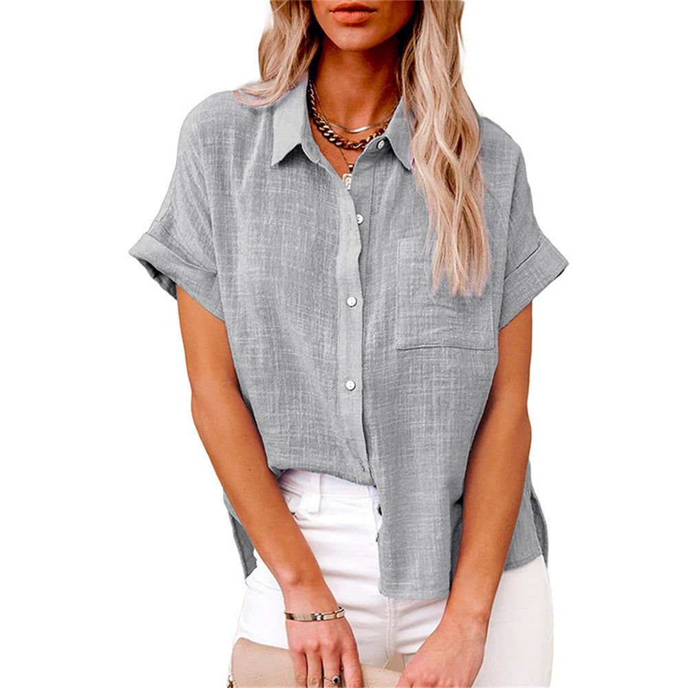 Blouse Femme Légère à Manches Courtes