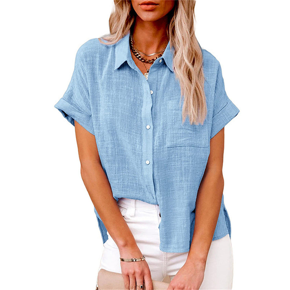 Blouse Femme Légère à Manches Courtes