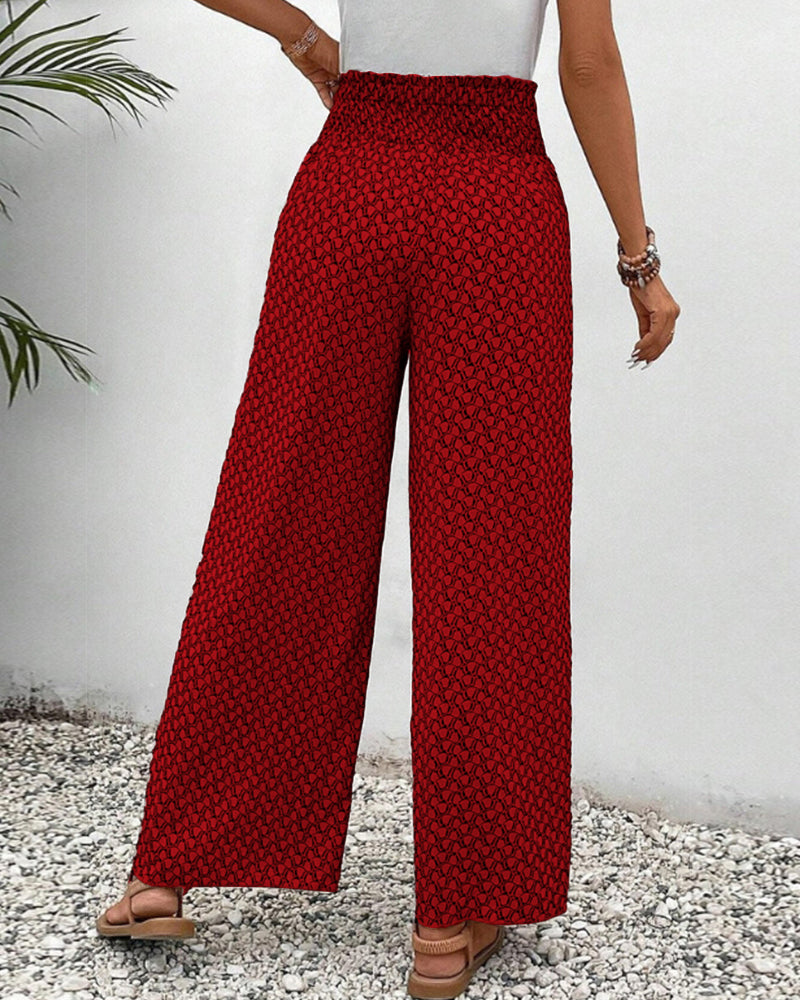 Pantalon Large Long Femme avec Motif
