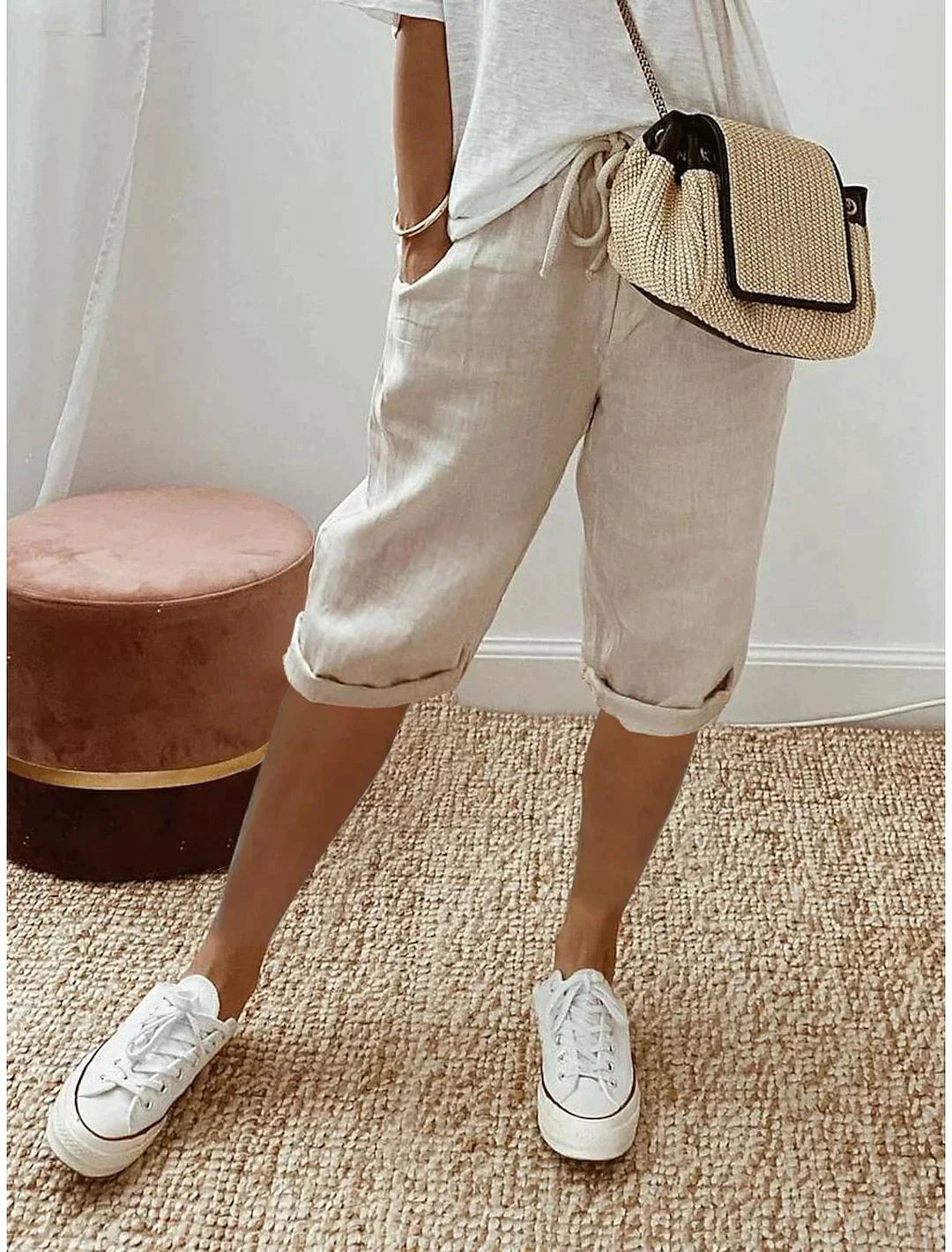 Pantalon Capri pour Femmes en Polyester