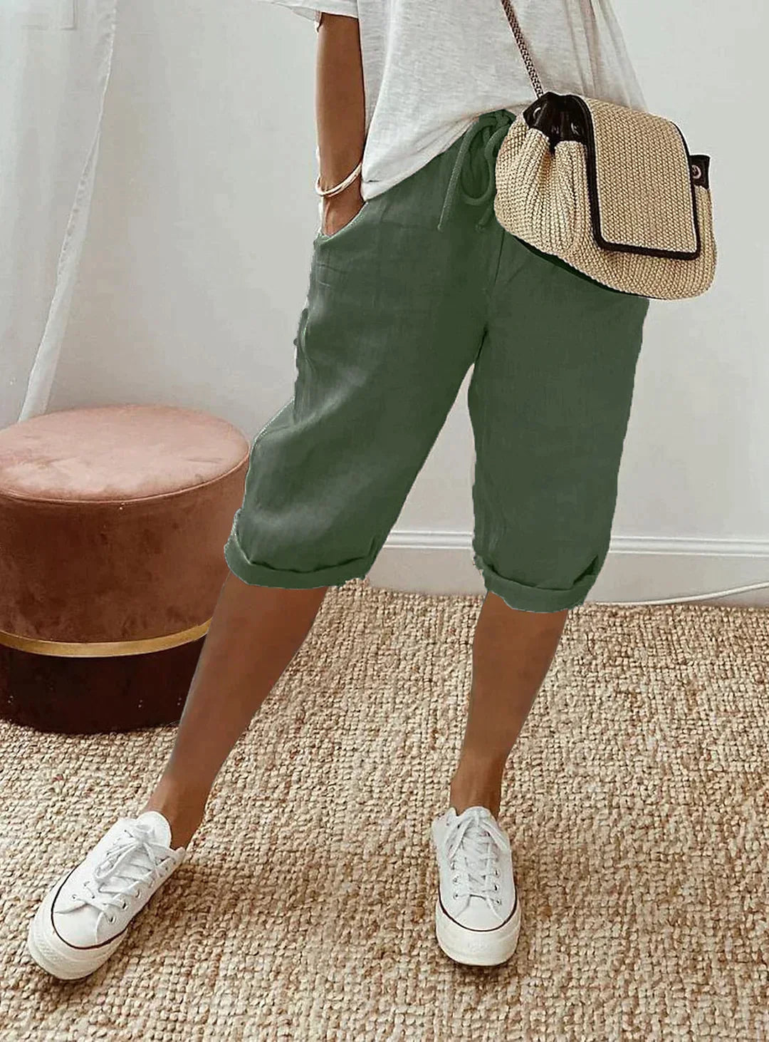 Pantalon Capri pour Femmes en Polyester