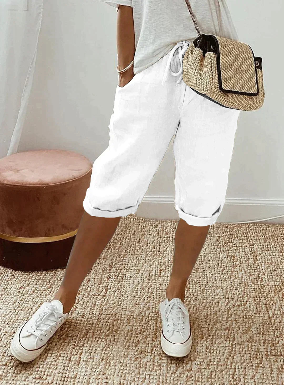 Pantalon Capri pour Femmes en Polyester