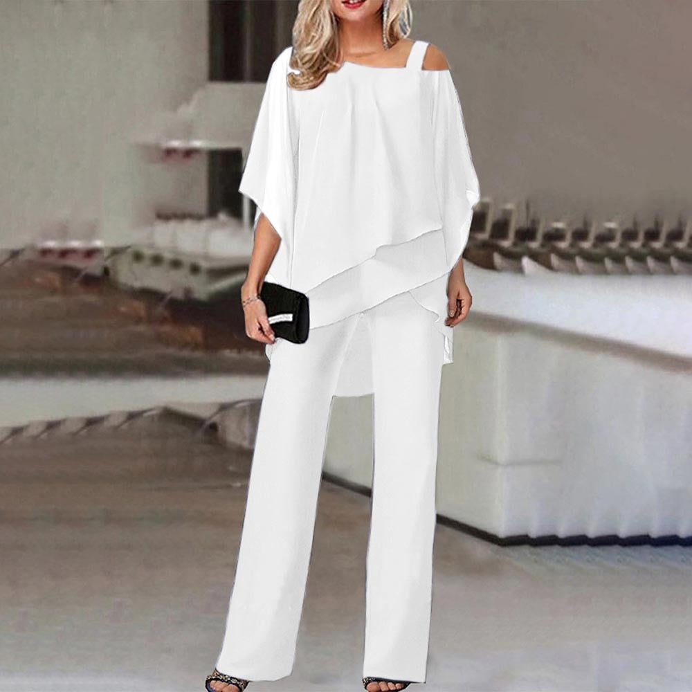 Ensemble Jumpsuit Femme avec Top Off-Shoulder et Style Élégant