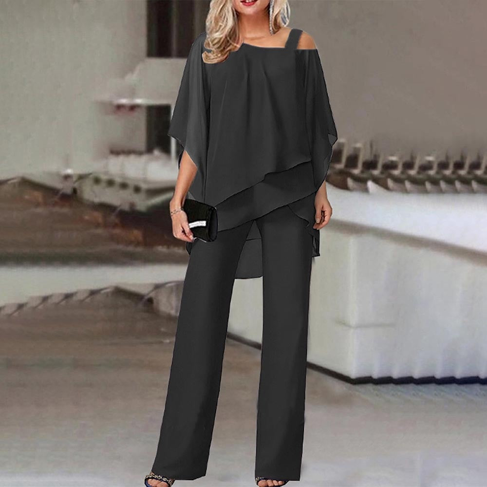 Ensemble Jumpsuit Femme avec Top Off-Shoulder et Style Élégant