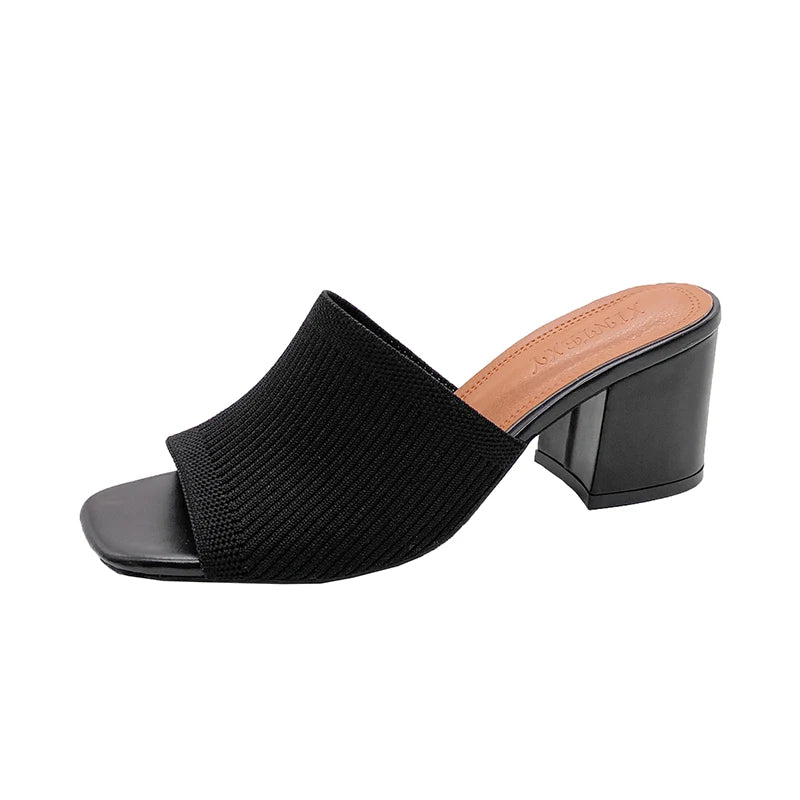 Mules pour Femmes avec Talon et Ouvert devant