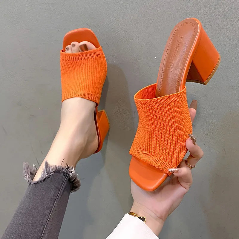 Mules pour Femmes avec Talon et Ouvert devant