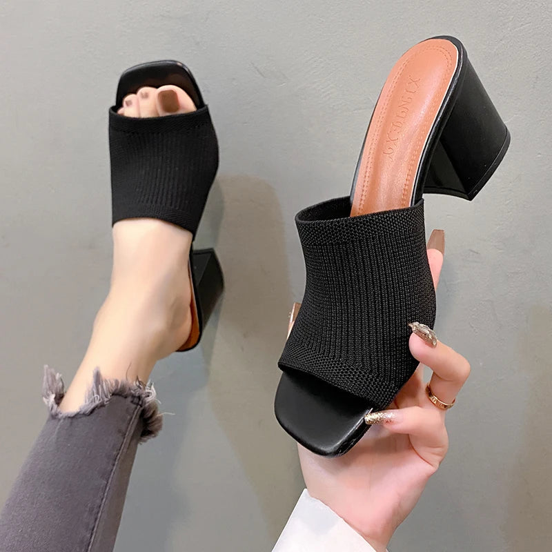 Mules pour Femmes avec Talon et Ouvert devant