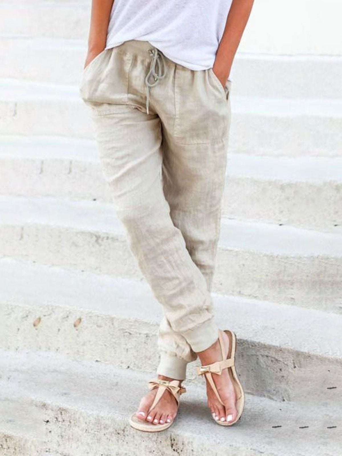 Pantalon Dames avec Cordons de Serrage
