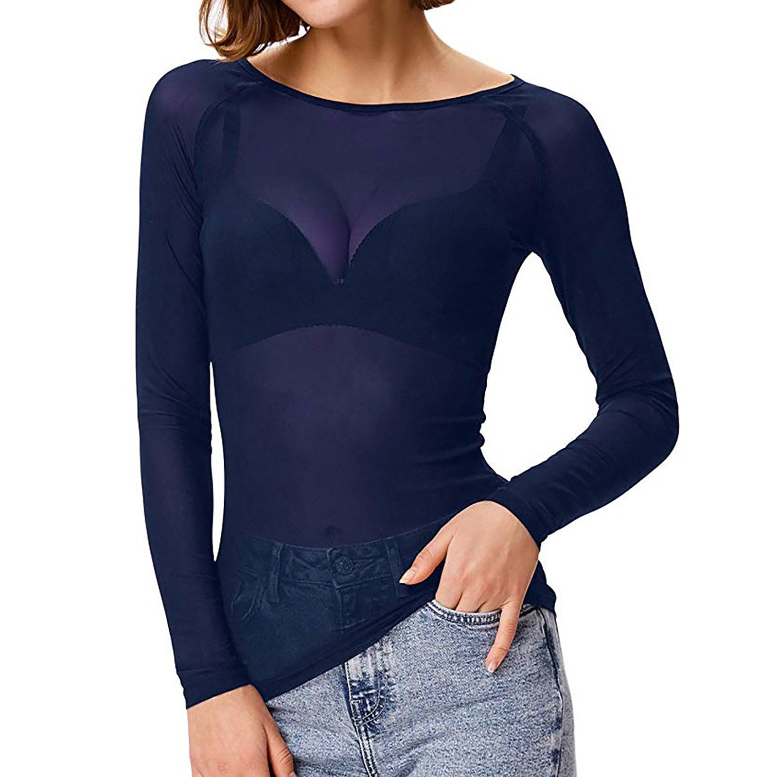 T-shirt en Maille pour Femmes à Manches Longues