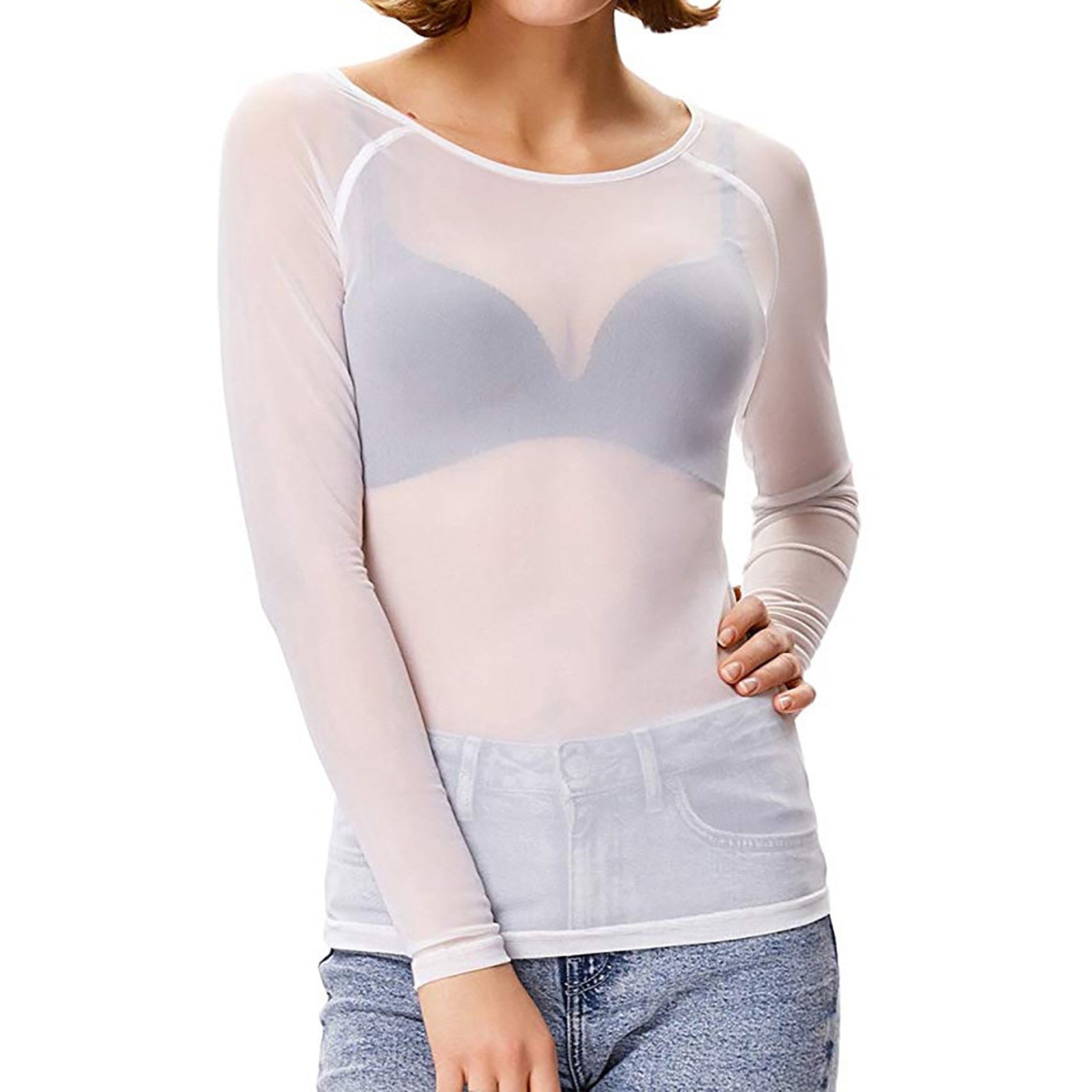 T-shirt en Maille pour Femmes à Manches Longues