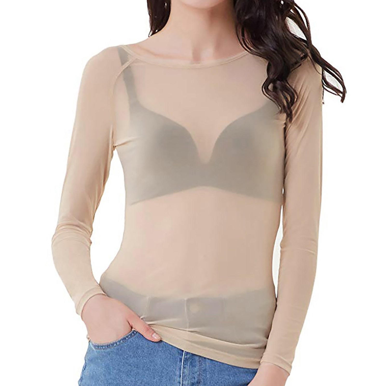 T-shirt en Maille pour Femmes à Manches Longues