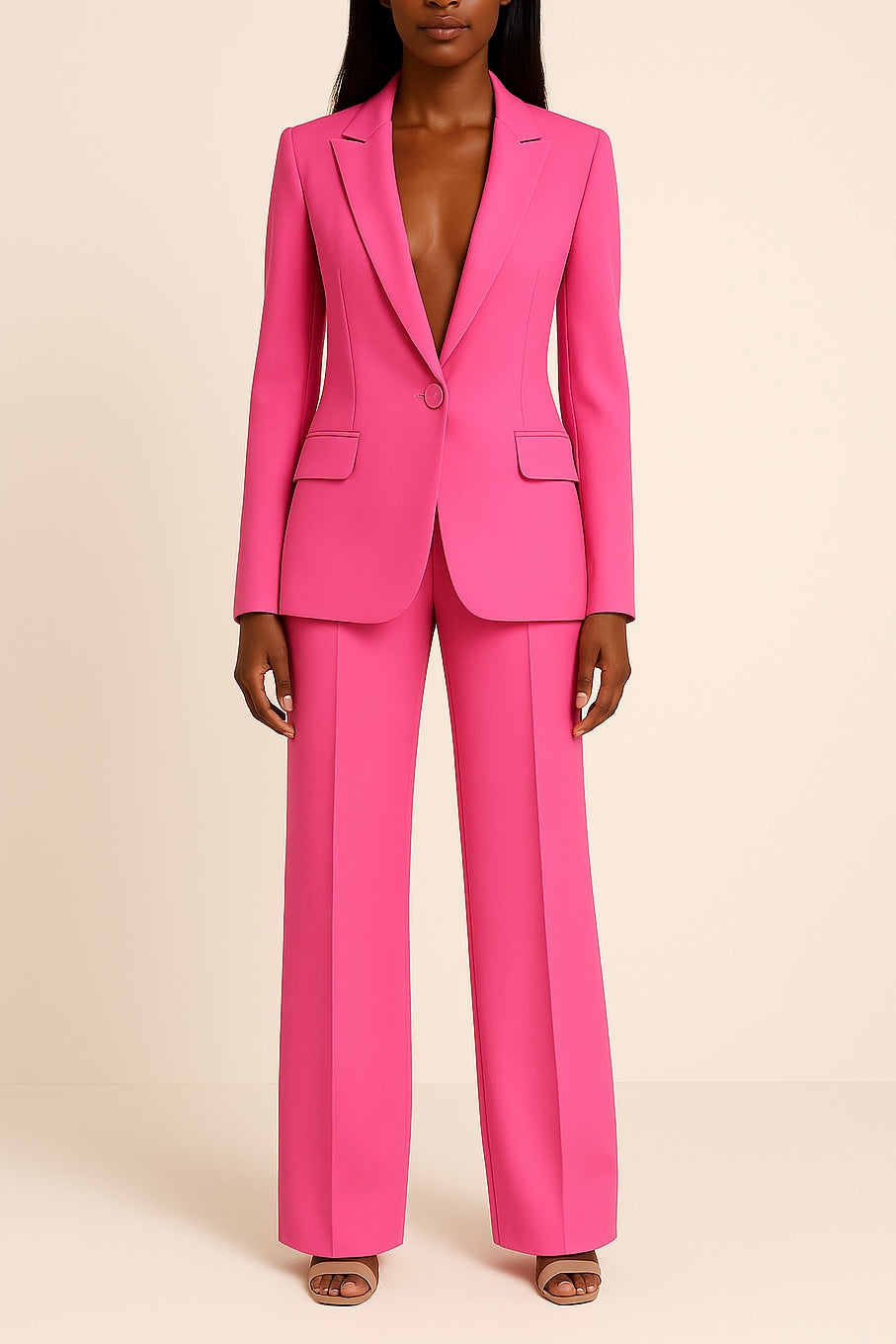 Ensemble Élégant pour Femmes avec Blazer et Pantalon Droit
