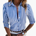 Blouse Femme | Motif Rayé Vertical & Design Classique Raffiné