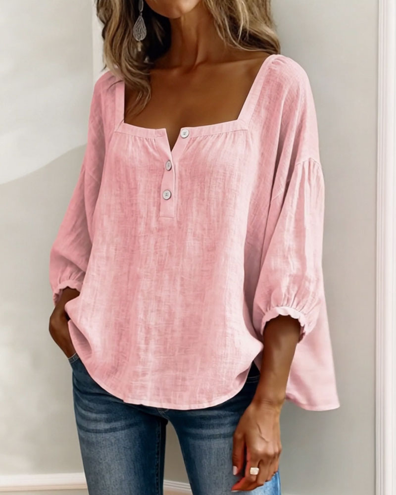 Blouse pour femmes | Encolure carrée & Élégantes manches bouffantes