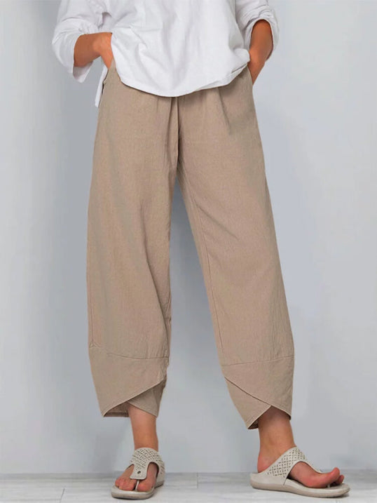 Pantalon Cropped Femme avec Coupe Aérée et Design Minimaliste
